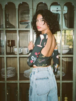 Rowan Top - Set The Table Caviar 14 Rowan Top - Set The Table Caviar -Fashion Shop 000191190008 lisa says gah table backless top black