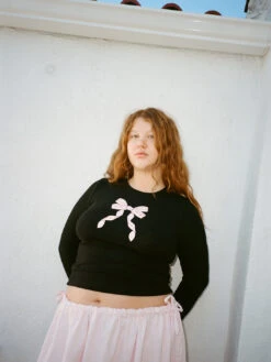 Maddie Tee - Black -Fashion Shop 000203870007 les miss bow top black