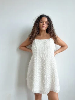 Tara Tie Mini Dress - Vanilla Ruffle -Fashion Shop 93D52DF7 73F5 4079 8BF5 F213D728B183