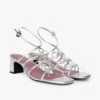 Carrie Bow Sandal - Silver/Pink -Fashion Shop BowHeelSilver Pair