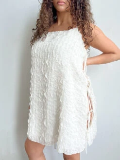 Tara Tie Mini Dress - Vanilla Ruffle -Fashion Shop D895B861 AFA3 4C5E 9226 4333D7985FA6