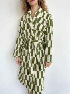 Robe - Alber Check -Fashion Shop IMG 0019 great indoors bathrobe green