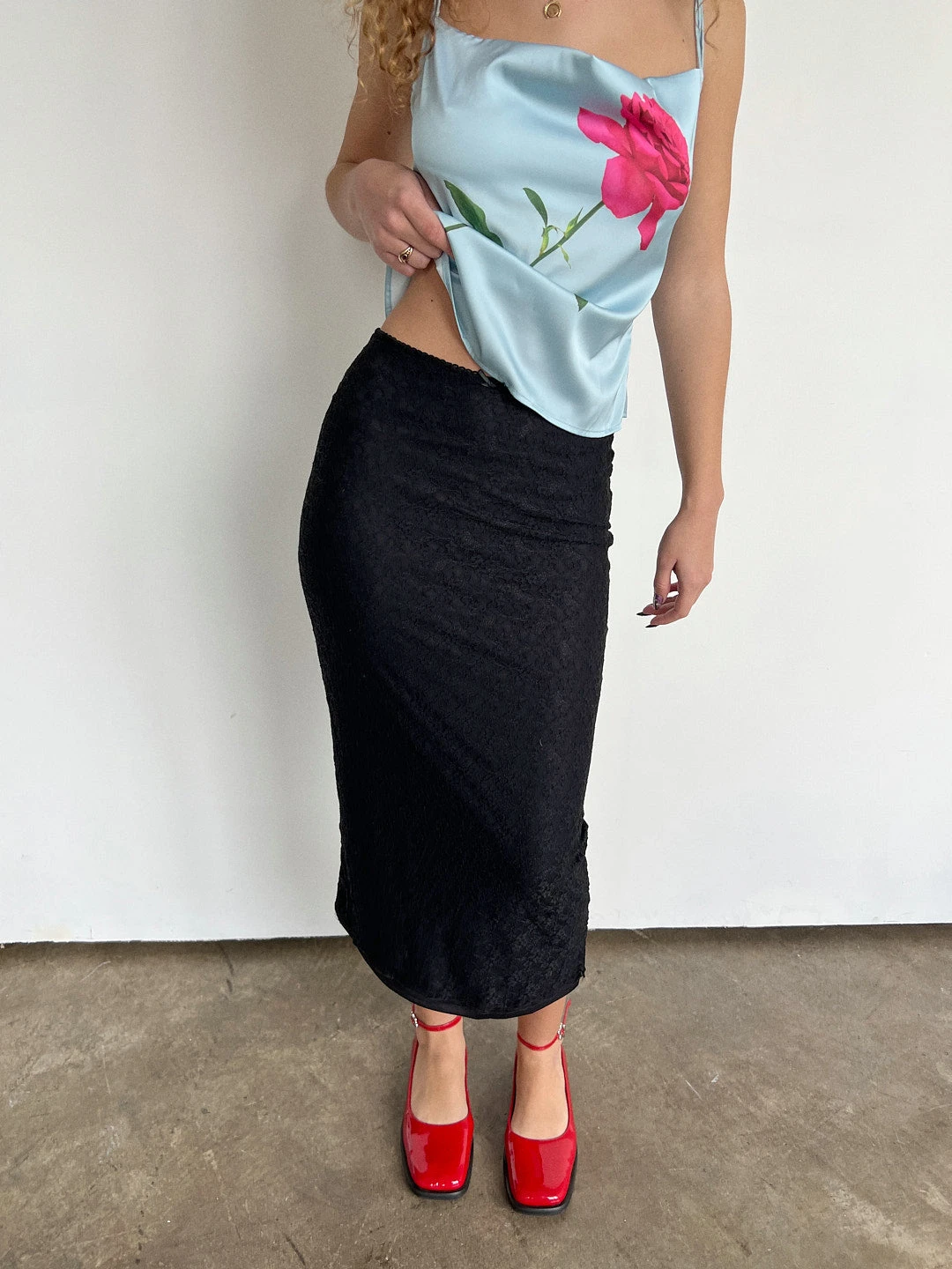 Pippi Lace Midi Skirt - Black 9 Pippi Lace Midi Skirt - Black - Image 7