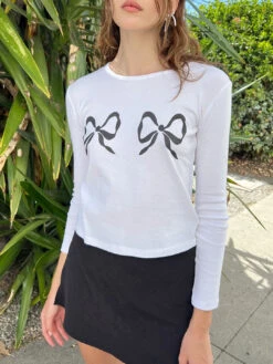 Dana Long Sleeve Tee - Double Bows