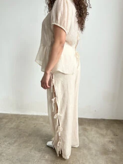 Evelyn Tie Pant - Cashew Rosette -Fashion Shop IMG 0647 lisa says gah spring petra blouse cream