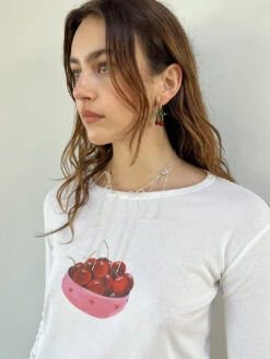 Cherry Hoops - Red 13 Cherry Hoops - Red -Fashion Shop IMG 0672 lisa says gah cherry earrings red