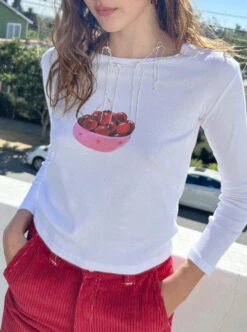 Dana Long Sleeve Tee - Cherry Bowl -Fashion Shop IMG 0690 lisa says gah cherry tee