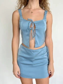 Brooke Skort - Powder Blue -Fashion Shop IMG 0708 nia bow skirt blue