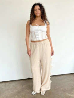 Evelyn Tie Pant - Cashew Rosette -Fashion Shop IMG 0731 lisa says gah spring evelyn pant cream