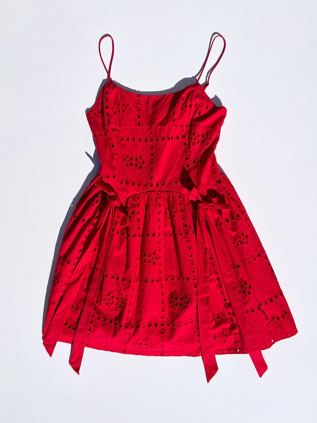 Penelope Mini Dress - Red Broderie 7 Penelope Mini Dress - Red Broderie - Image 5