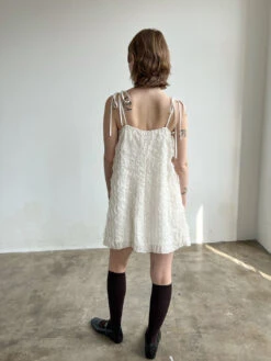 Tara Tie Mini Dress - Vanilla Ruffle -Fashion Shop IMG 1297 lisa says gah spring tara dress white