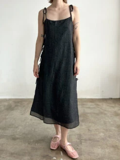 Mar Tie Midi Dress - Black Rosette -Fashion Shop IMG 1341 lisa says gah spring mar dress black