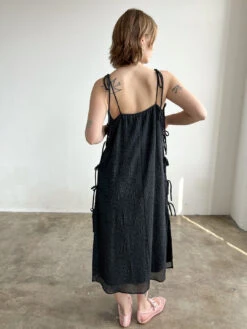 Mar Tie Midi Dress - Black Rosette -Fashion Shop IMG 1361 lisa says gah spring mar dress black