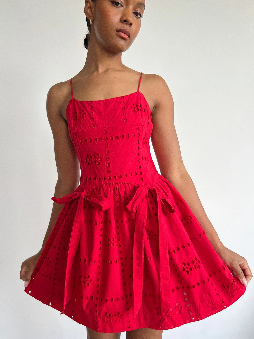 Penelope Mini Dress - Red Broderie 4 Penelope Mini Dress - Red Broderie - Image 2