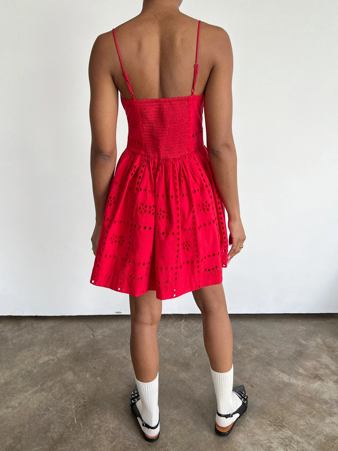Penelope Mini Dress - Red Broderie 9 Penelope Mini Dress - Red Broderie - Image 7