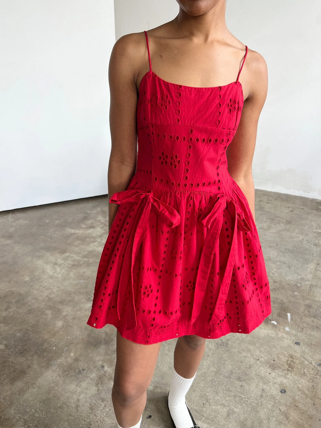 Penelope Mini Dress - Red Broderie 8 Penelope Mini Dress - Red Broderie - Image 6
