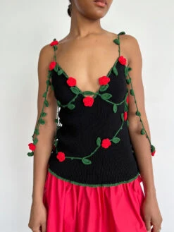 Vines Top - Black -Fashion Shop IMG 1652 tyler mcgillivary tank rose black