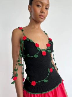 Vines Top - Black -Fashion Shop IMG 1654 tyler mcgillivary tank rose black