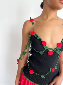 Vines Top - Black -Fashion Shop IMG 1675 tyler mcgillivary tank rose black