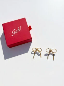 Bows Earrings - Gold -Fashion Shop IMG 1677 lisa says gah bow earring gold