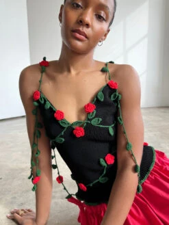 Vines Top - Black -Fashion Shop IMG 1713 tyler mcgillivary tank rose black