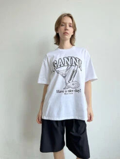 Ganni Future Heavy Cocktail Tee - White -Fashion Shop IMG 1747 ganni tee white