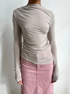 Drew Top - Fog -Fashion Shop IMG 2086 geel top taupe