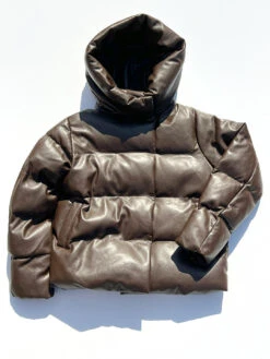 JAKKE Patricia Puffer - Chocolate -Fashion Shop IMG 2163 jakke leather puffer brown