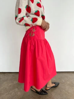 Break Skirt - Red -Fashion Shop IMG 2280 allina liu bow skirt red