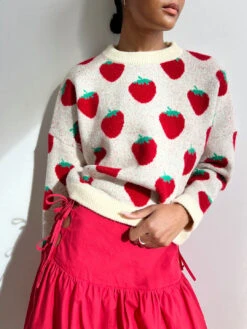 Ella Sweater - Strawberries -Fashion Shop IMG 2299 lisa says gah sweater strawberry