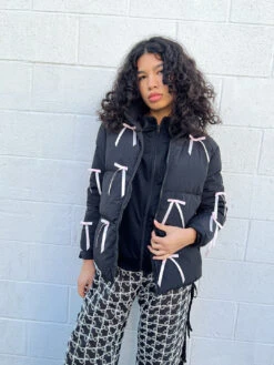 Ballerina Puffer - Black -Fashion Shop IMG 2459 les miss bow puffer black