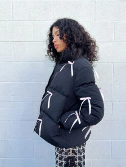 Ballerina Puffer - Black -Fashion Shop IMG 2464 les miss bow puffer black