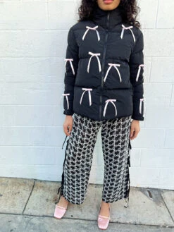 Ballerina Puffer - Black -Fashion Shop IMG 2483 les miss bow puffer black