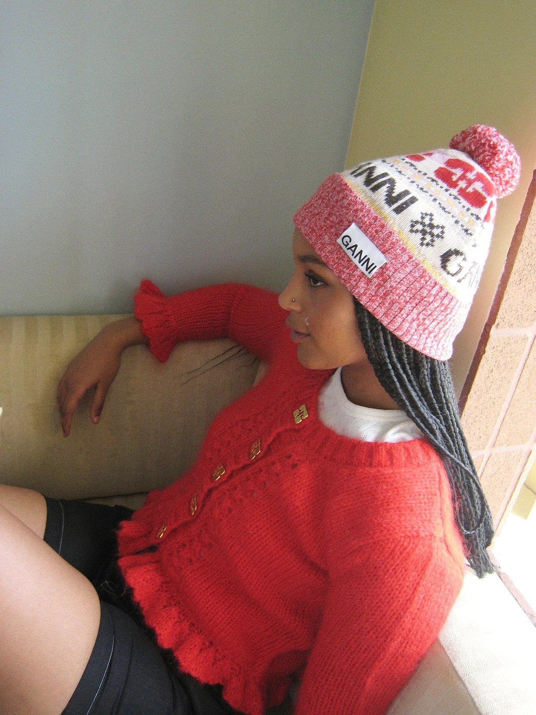 Ganni Graphic Wool Beanie - Multi 5 Ganni Graphic Wool Beanie - Multi - Image 3