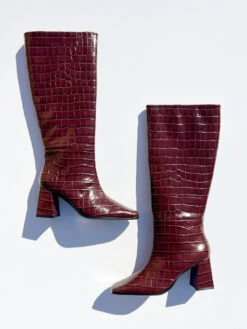 TGIF Croc Boot - Maroon -Fashion Shop IMG 2634 intentionally blank boot black