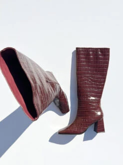 TGIF Croc Boot - Maroon -Fashion Shop IMG 2639 intentionally blank boot black