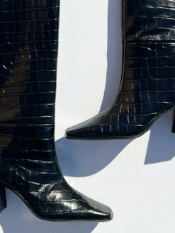 TGIF Croc Boot - Black 9 TGIF Croc Boot - Black -Fashion Shop IMG 2645 intentionally blank boot black