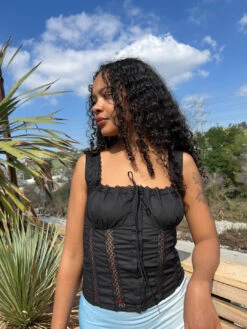 Delilah Top - Black -Fashion Shop IMG 2834 nia corset top black
