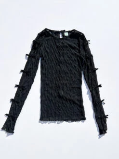 Ross Bow Mockneck Top - Night -Fashion Shop IMG 2842 find me now bow top black