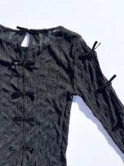 Ross Bow Mockneck Top - Night -Fashion Shop IMG 2850 find me now bow top black