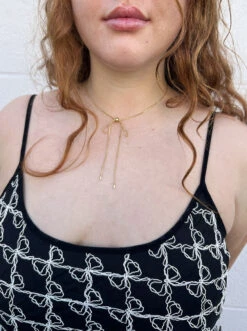 Bows Necklace - Gold -Fashion Shop IMG 3198 lisa says gah bow accessory