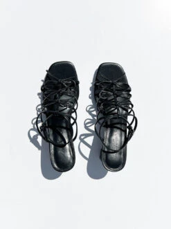 Carrie Bow Sandal - Black -Fashion Shop IMG 3206 lisa says gah heel bow black