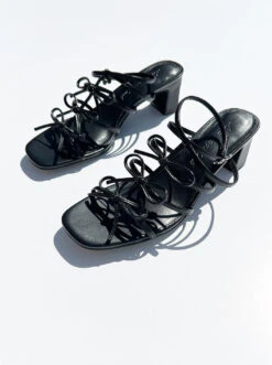 Carrie Bow Sandal - Black -Fashion Shop IMG 3213 lisa says gah heel bow black