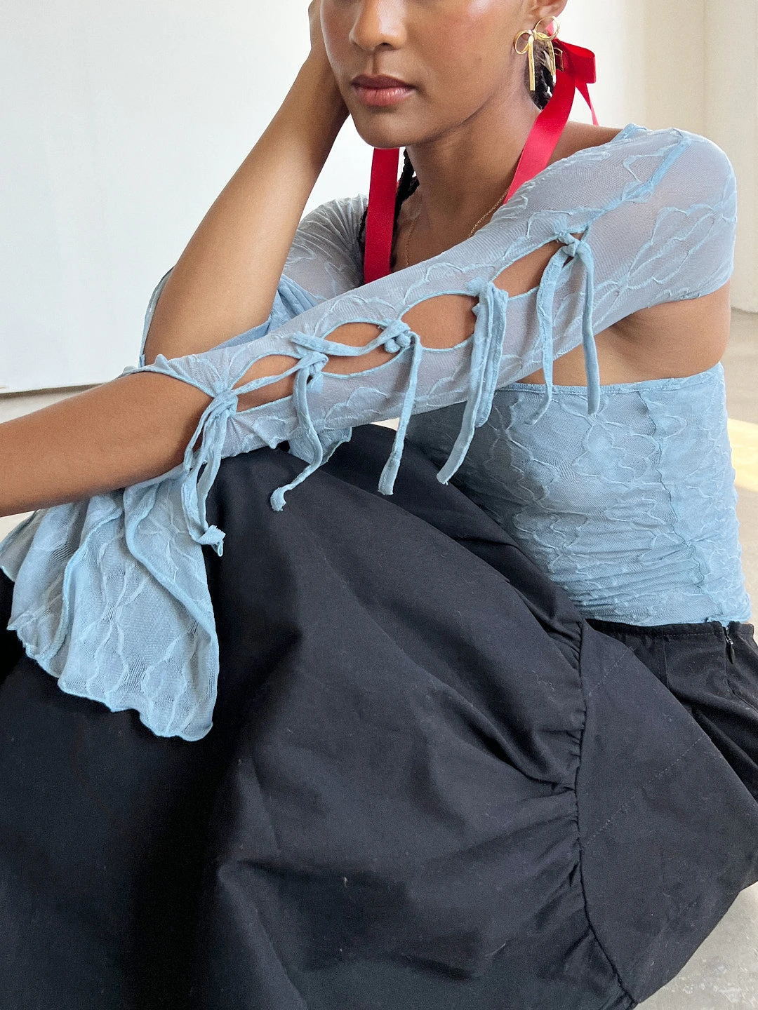 Mariposa Lace Box Bolero Set - Delicate Blue 4 Mariposa Lace Box Bolero Set - Delicate Blue - Image 2