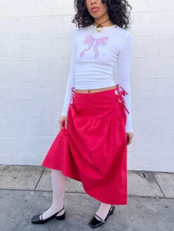 Maddie Tee - White 14 Maddie Tee - White -Fashion Shop IMG 3460 les miss bow top white