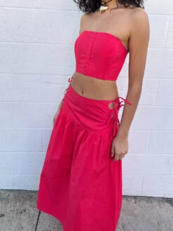 Break Skirt - Red -Fashion Shop IMG 3477 allina liu bow skirt red