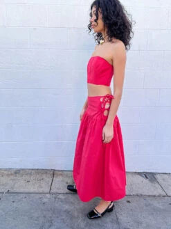 Break Skirt - Red -Fashion Shop IMG 3479 allina liu bow skirt red