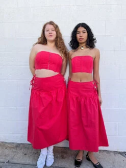 Break Skirt - Red -Fashion Shop IMG 3533 allina liu bow skirt red