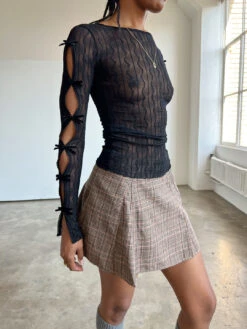 Ross Bow Mockneck Top - Night -Fashion Shop IMG 3581 find me now bow top black