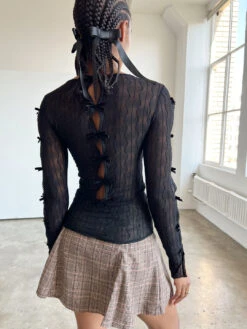 Ross Bow Mockneck Top - Night -Fashion Shop IMG 3588 find me now bow top black